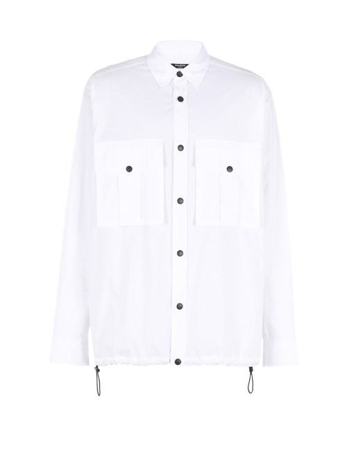 Balmain Nylon Shirt With Balmain Monogram Blancos | JMVL-18379